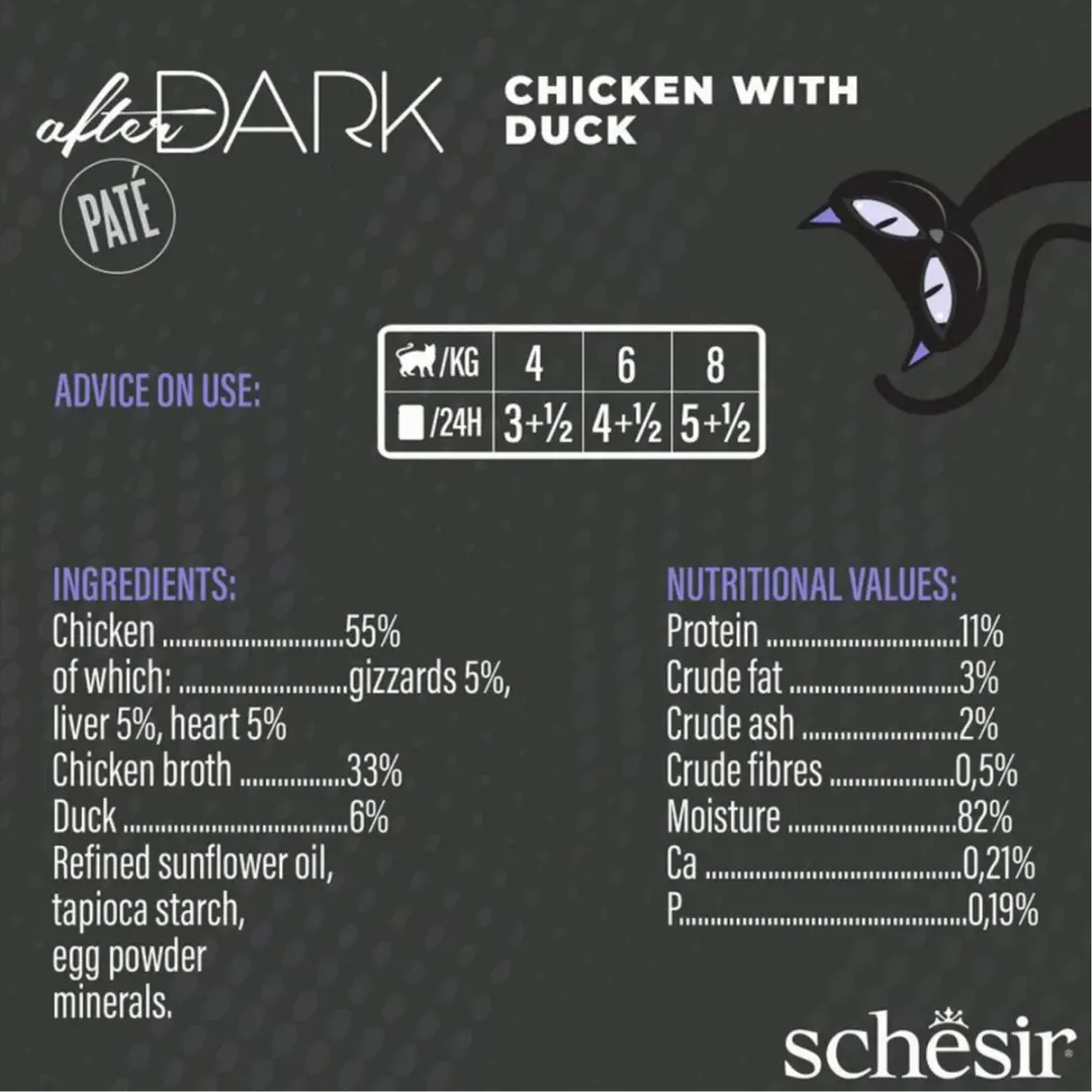 Schesir After Dark Pate Kattenvoer Kip & Eend 80g - afbeelding 3 van 5