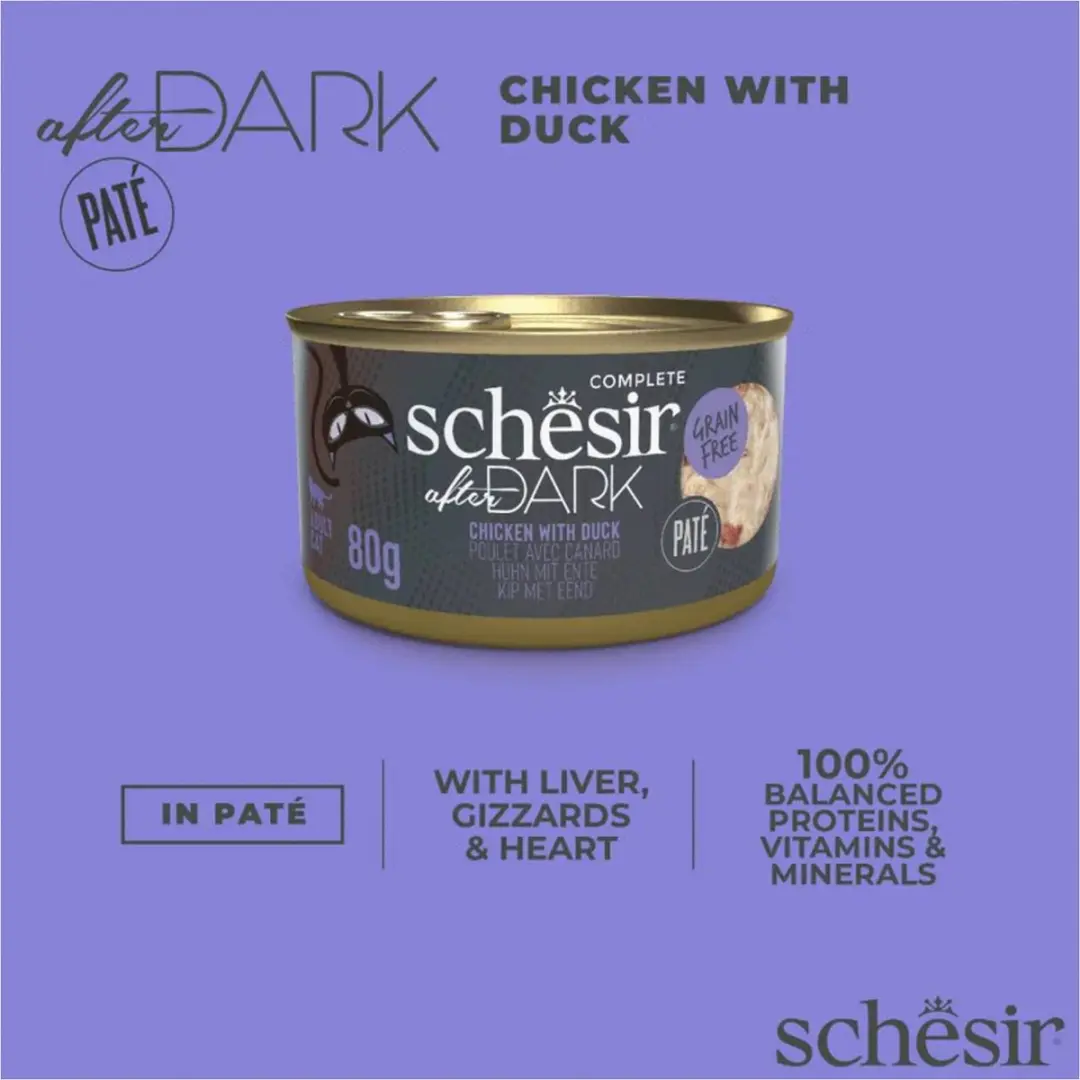 Schesir After Dark Pate Kattenvoer Kip & Eend 80g - afbeelding 4 van 5