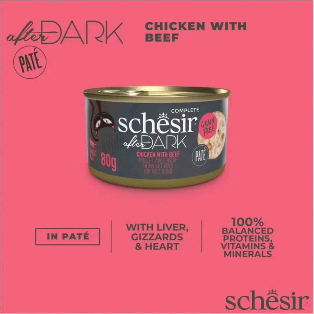 Schesir After Dark Paté Kattenvoer Kip&Rund 80g - afbeelding 2 van 5