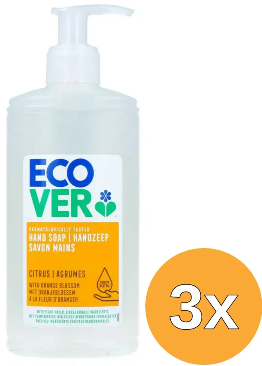 3x Ecover Handzeep Citrus Oranjebloesem (250 ml)