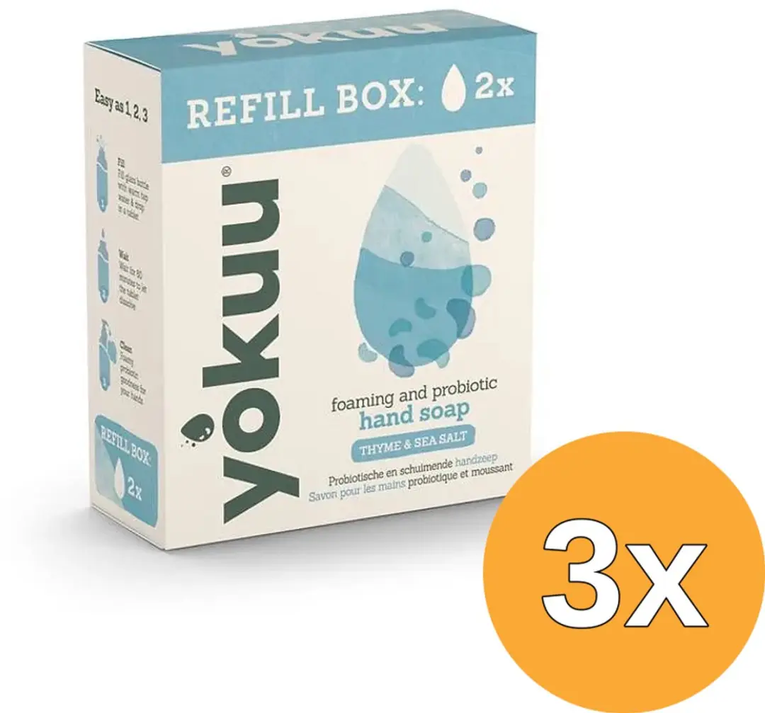 3x Yokuu Handzeep Thyme & Sea Salt Refill (2 stuks)