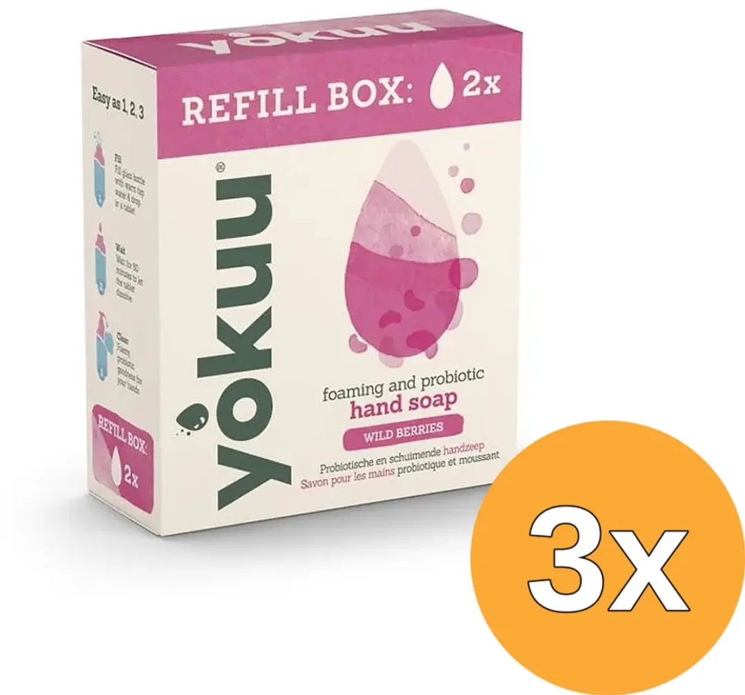 3x Yokuu Handzeep Wild Berries Refill (2 stuks)