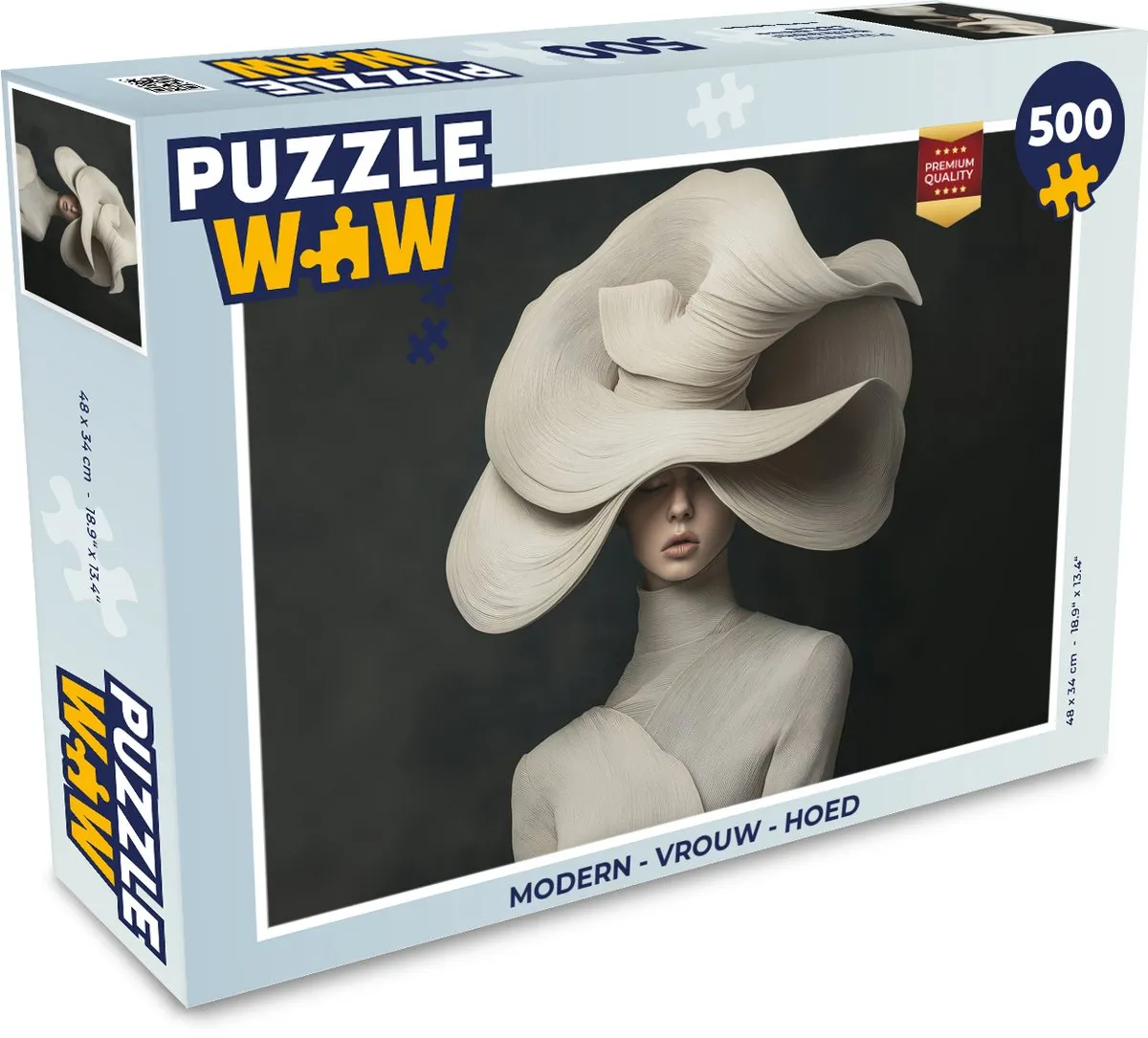 PuzzleWow Modern Vrouw Hoed Legpuzzel 500 Stuks