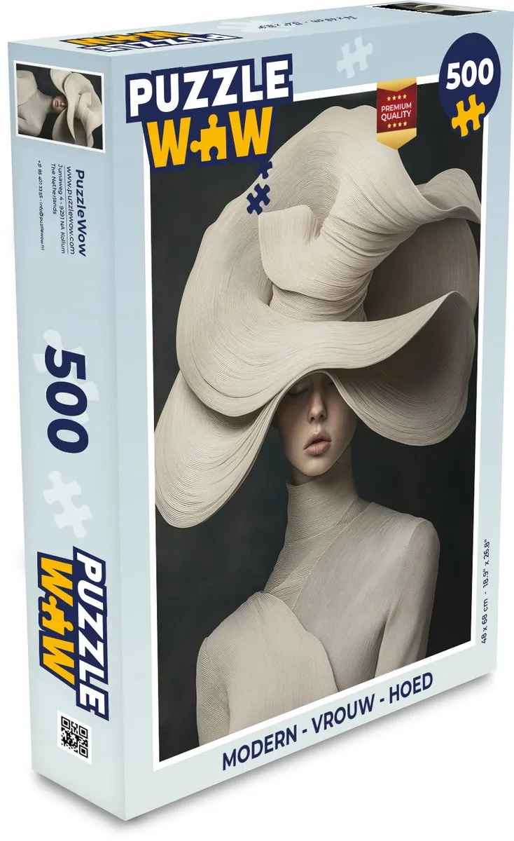 PuzzleWow Modern Vrouw Hoed Legpuzzel 500 Stuks