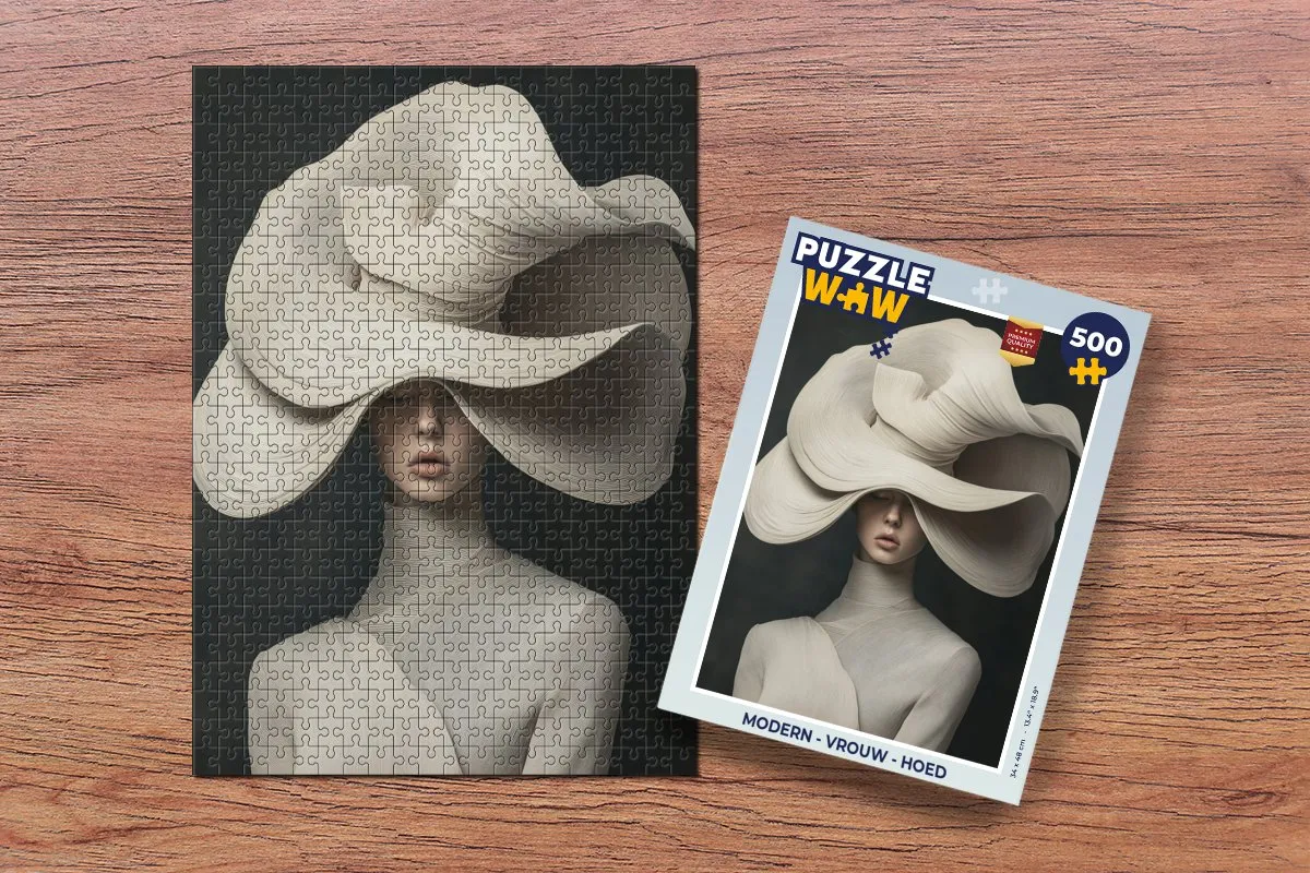 PuzzleWow Modern Vrouw Hoed Legpuzzel 500 Stuks