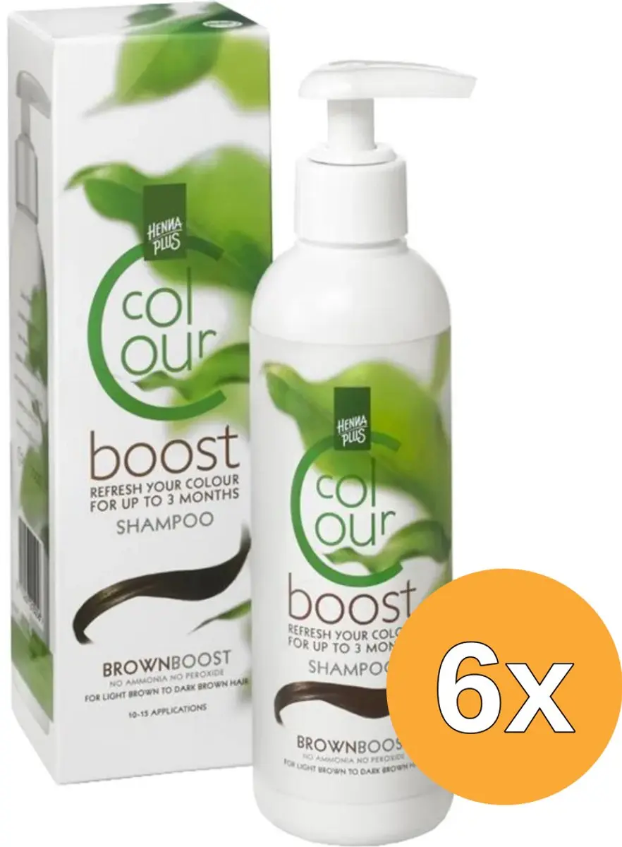 6x Hennaplus Colour boost brown (200 ml)