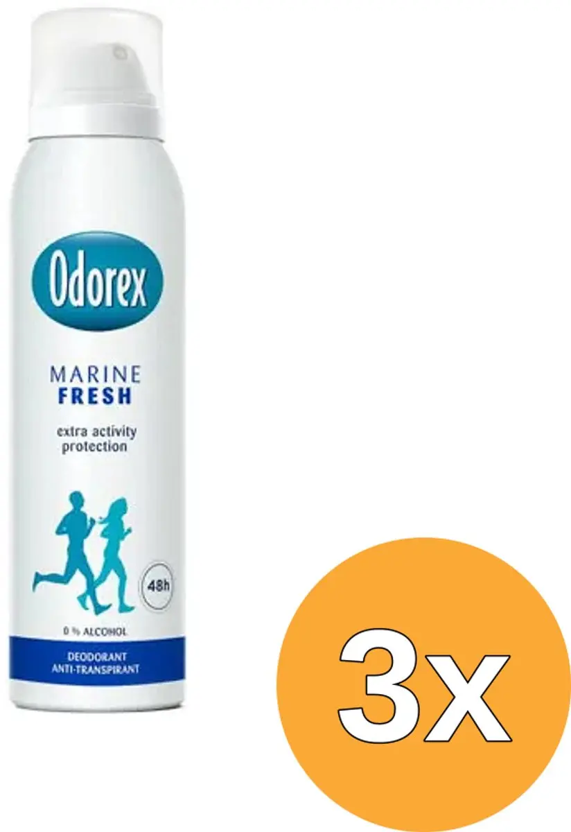 3x Odorex Body heat responsive spray marine fresh (150 ml)