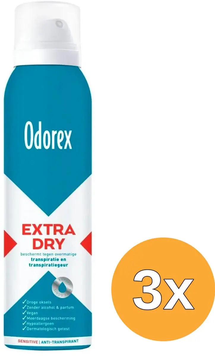3x Odorex Extra Dry Deospray Sensitive (150 ml)