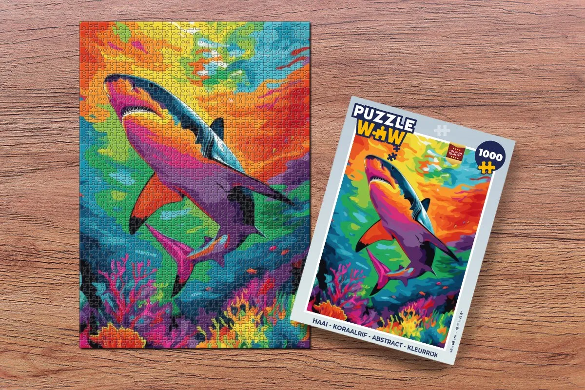PuzzleWow Haai Koraalrif Legpuzzel 1000 Stuks - Kleurrijk