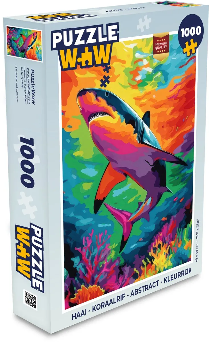 PuzzleWow Haai Koraalrif Legpuzzel 1000 Stuks - Kleurrijk