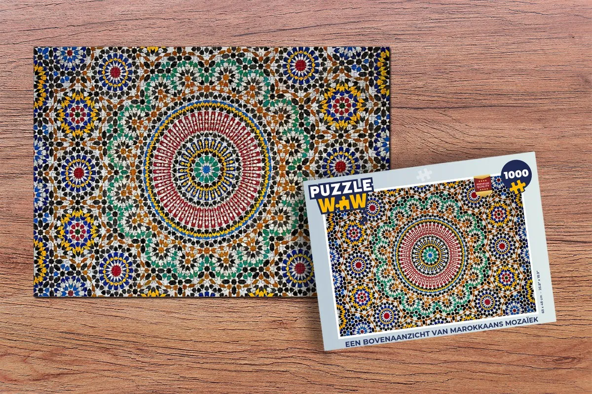 PuzzleWow Marokkaans Mozaïek Legpuzzel 1000 Stuks - Multicolor