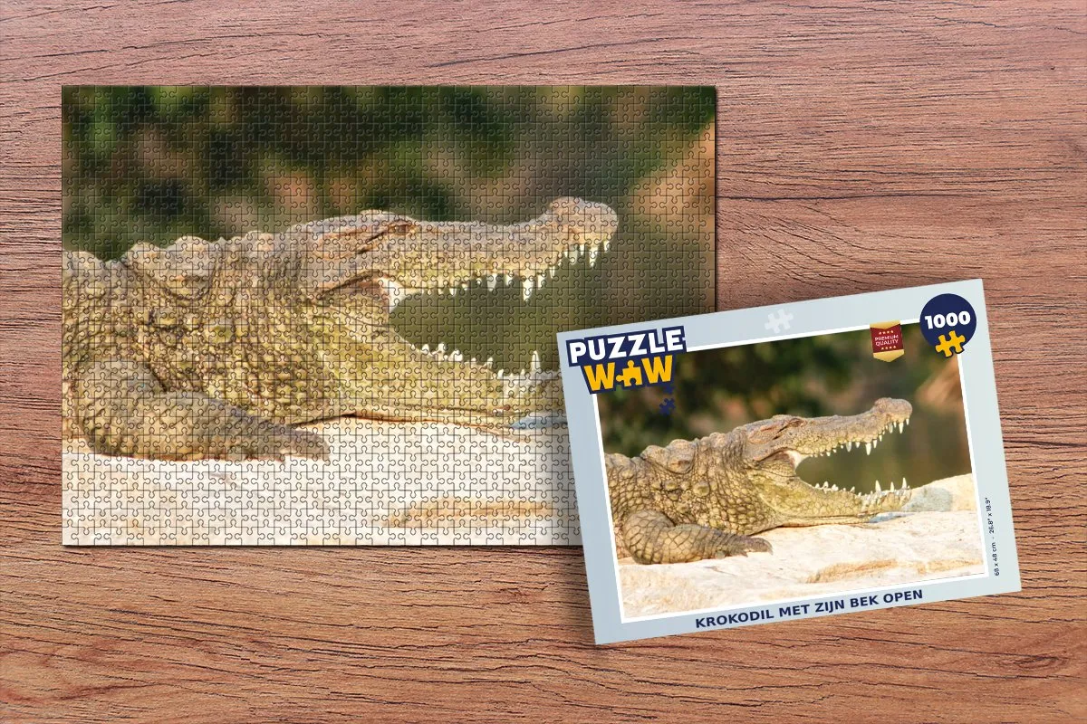 PuzzleWow Krokodil - Legpuzzel 1000 Stuks - Multicolor