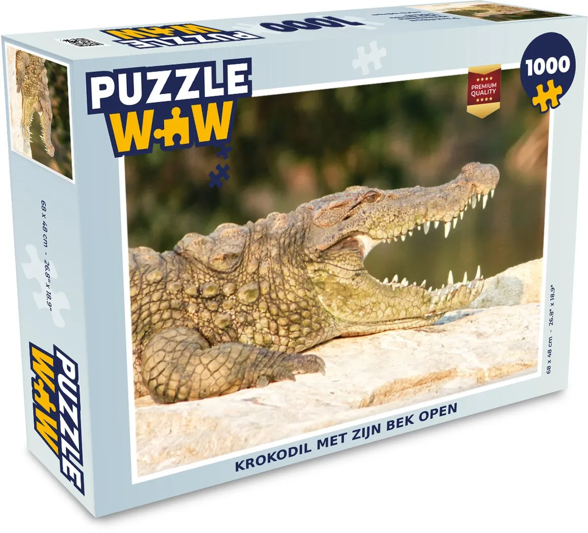 PuzzleWow Krokodil - Legpuzzel 1000 Stuks - Multicolor