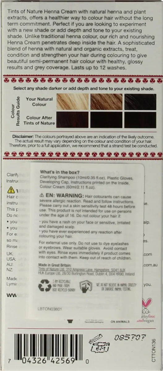 Tints Of Nature Henna Cream Mahogany Rood 70ml