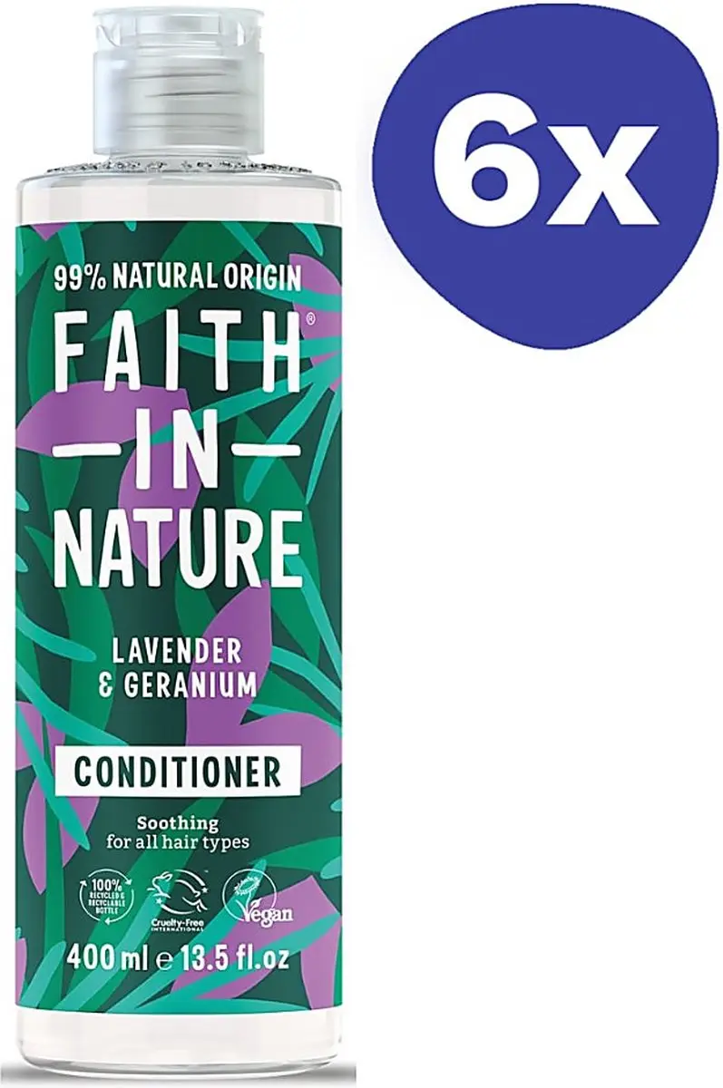 Faith in Nature Lavendel & Geranium Conditioner (normaal tot droog haar) (6x 400