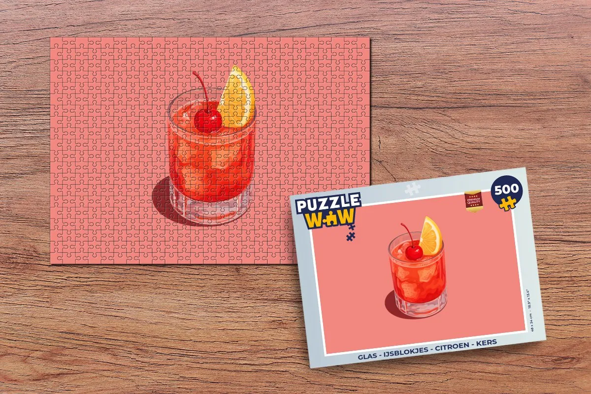 PuzzleWow Glas Puzzel 500 Stuks - Citroen/Kers