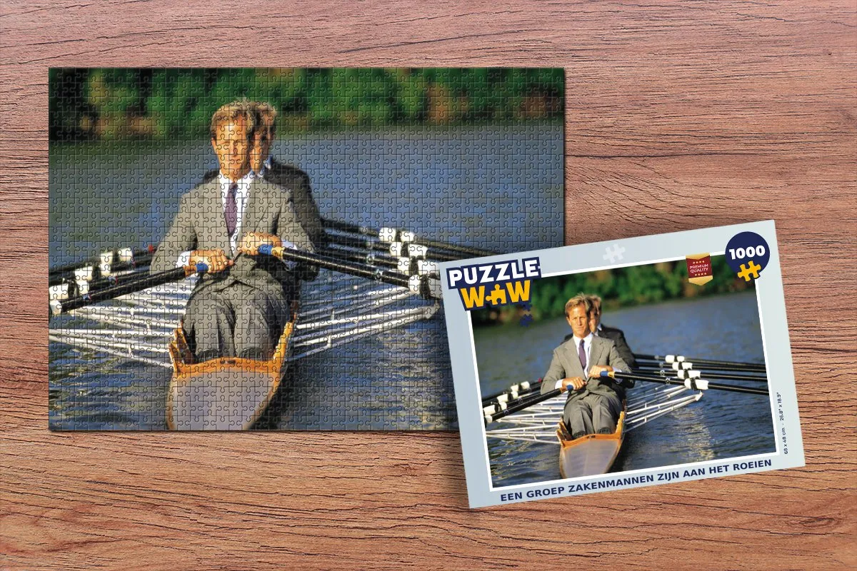 PuzzleWow Legpuzzel Een groep zakenmannen zijn aan het roeien 1000 Stuks - Multicolor
