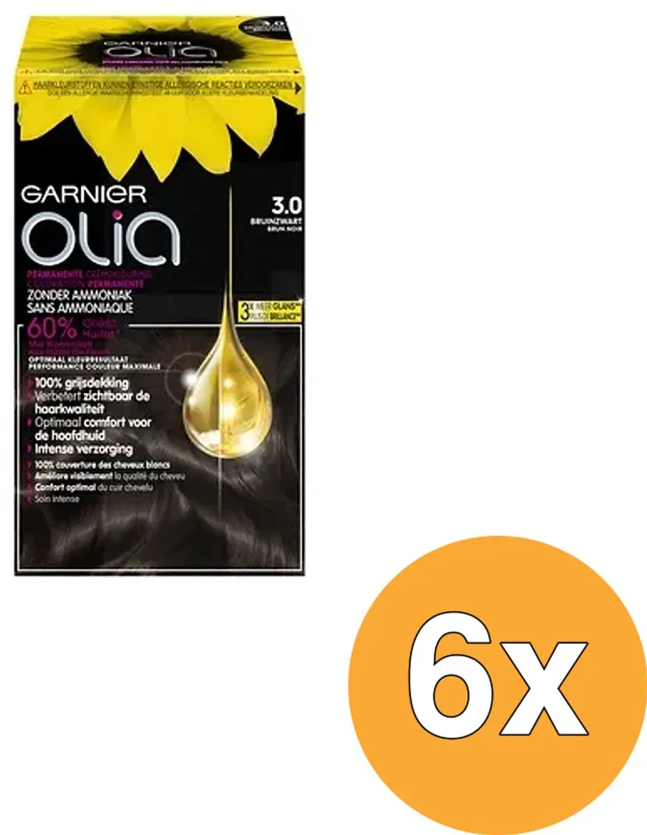 6x Garnier Olia 3.0 Donkerbruin (1 stuk)