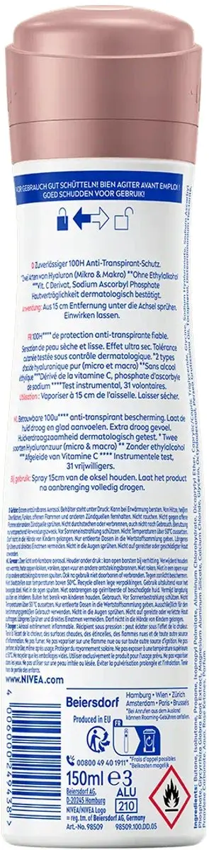 NIVEA Derma Control Clinical 100h Ultra Dry Touch Anti-transpirant Spray 150ml