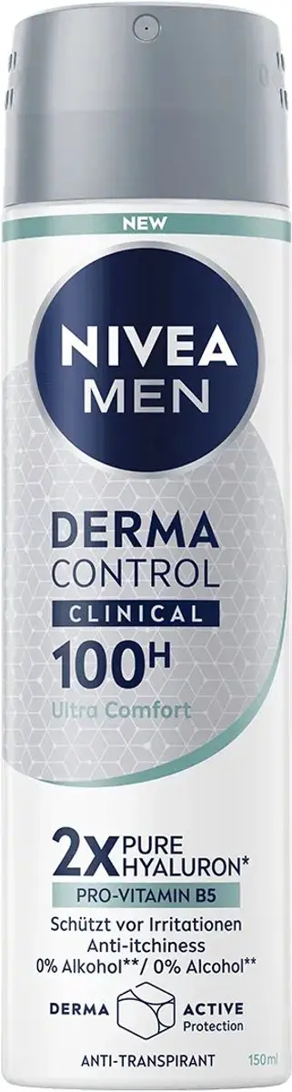 NIVEA Men Derma Control Clinical 100h Ultra Comfort Anti-perspirant Spray 150ml