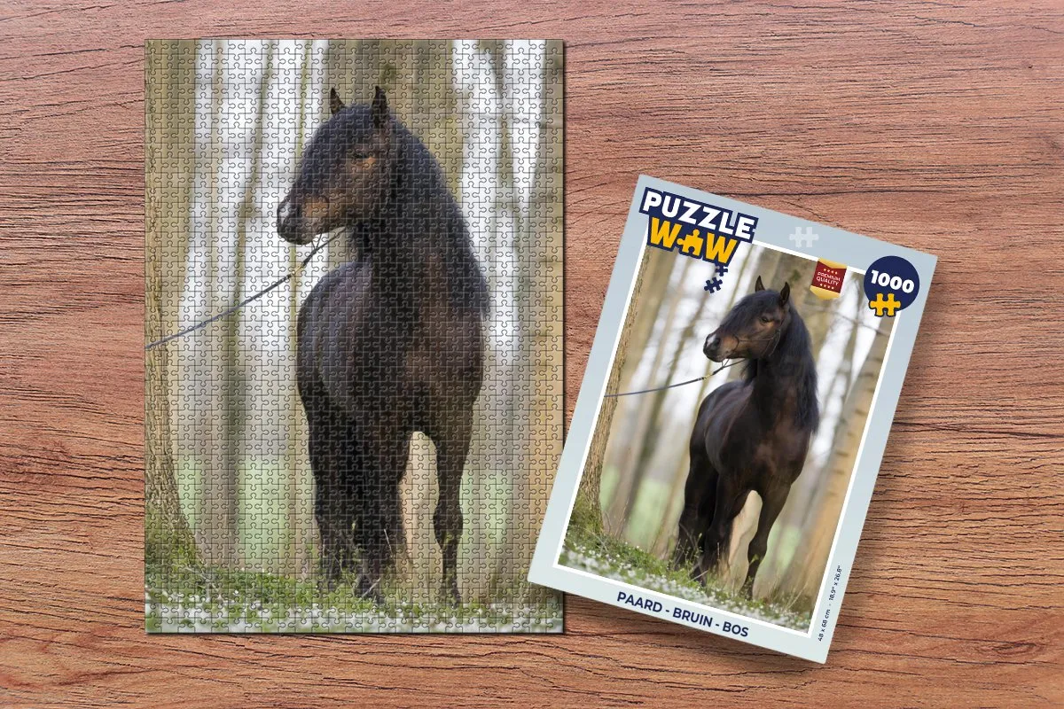 PuzzleWow Paard Bos Legpuzzel 1000 Stuks - Multicolor
