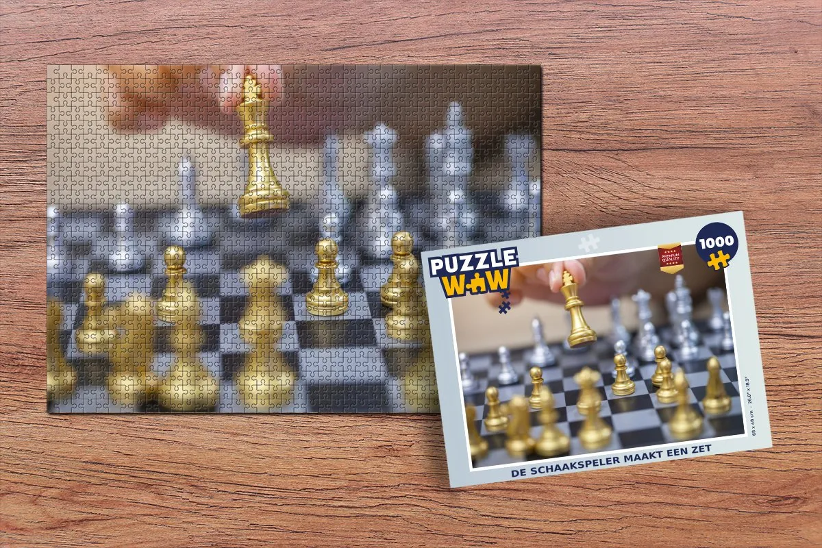 PuzzleWow Puzzel De schaakspeler maakt een zet 1000 Stuks - Multicolor