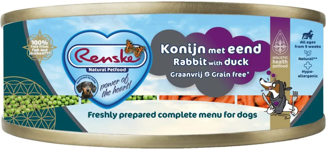 Renske Blik Vers Gestoomd Graanvrij Hondenvoer Konijn & Eend 95g