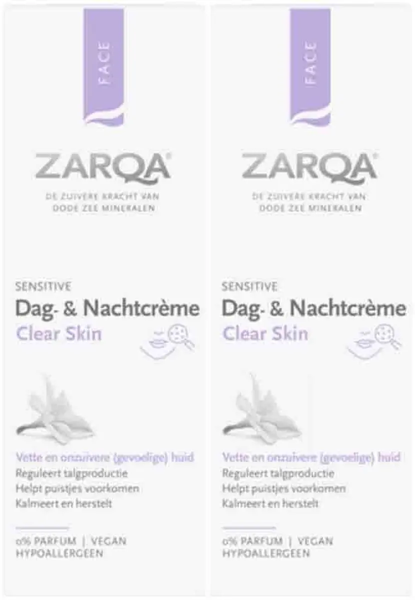 Zarqa Clear Skin Dag- en Nachtcrème - 2x75ml - afbeelding 5 van 6