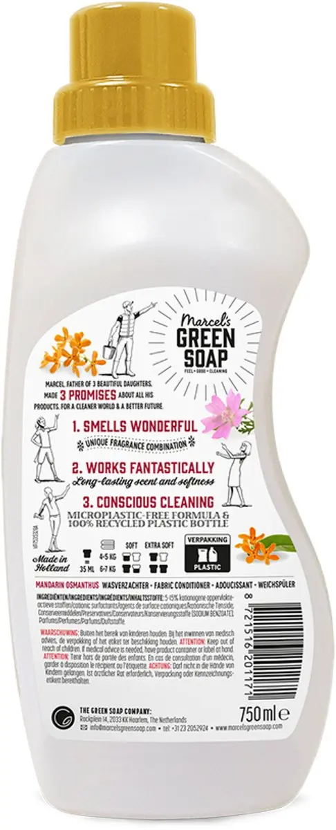 Marcel's Green Soap Wasverzachter Mandarijn & Osmanthus 750ml