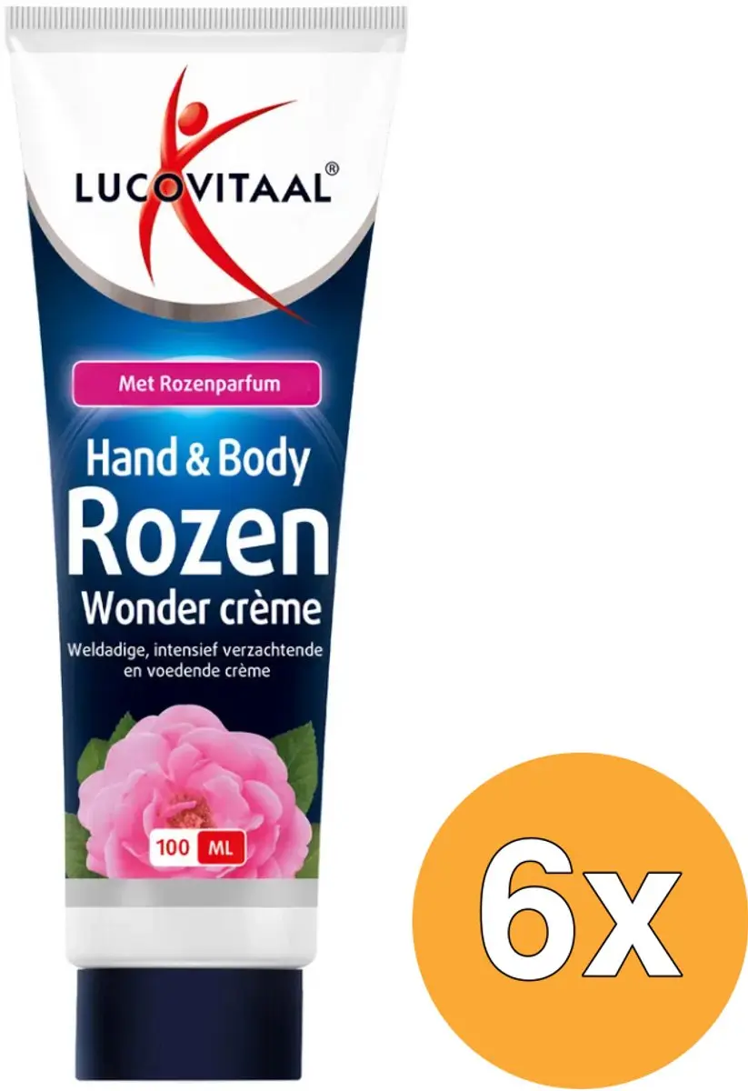 6x Lucovitaal Hand & Body Rozen Wonder Crème (100 ml)