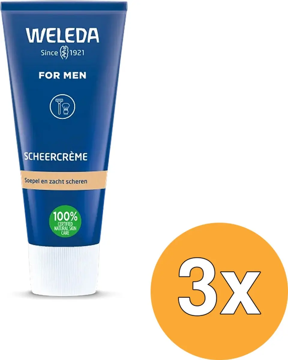 3x WELEDA Men scheercreme (75 ml)