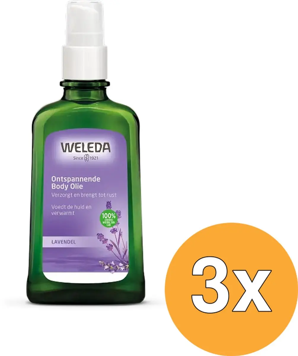 3x WELEDA Lavendel ontspannende body olie (100 ml)