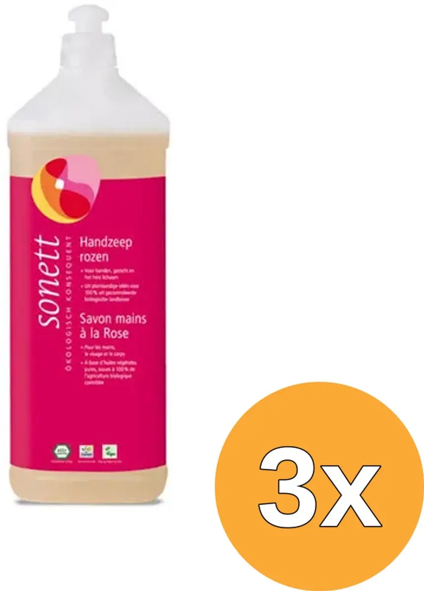 3x Sonett Handzeep rozen vloeibaar (1000 ml)