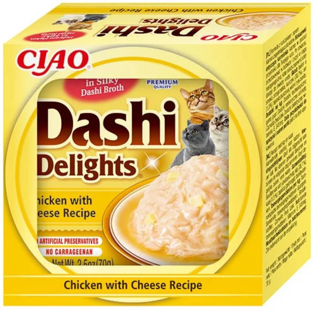 CIAO Inaba Dashi Delights Kip & Kaas Katten Snack 70g