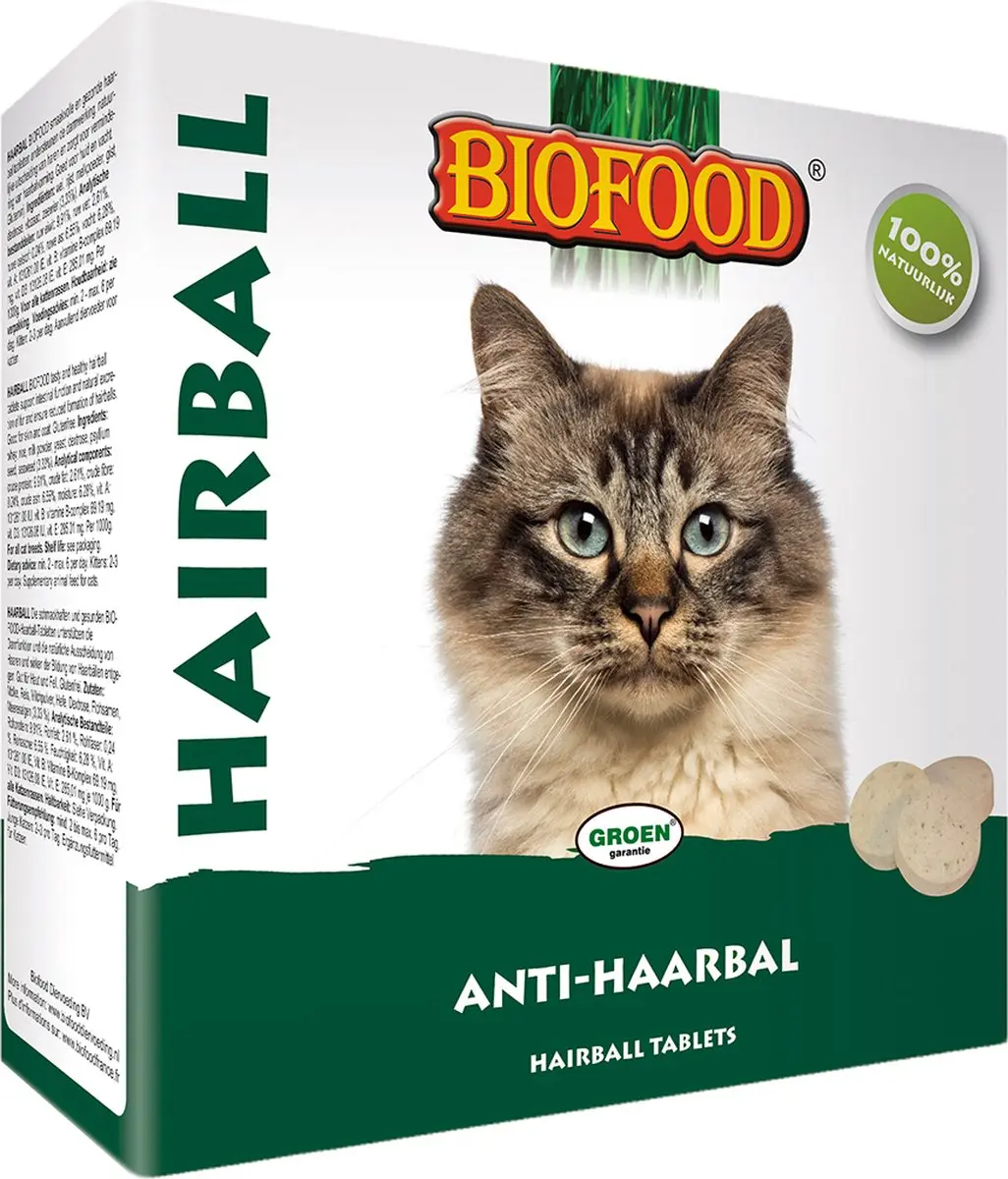 BIOFOOD KATTENSNOEPJE MET KATTENGRAS/KRUIDEN/ZEEWIER 100 ST