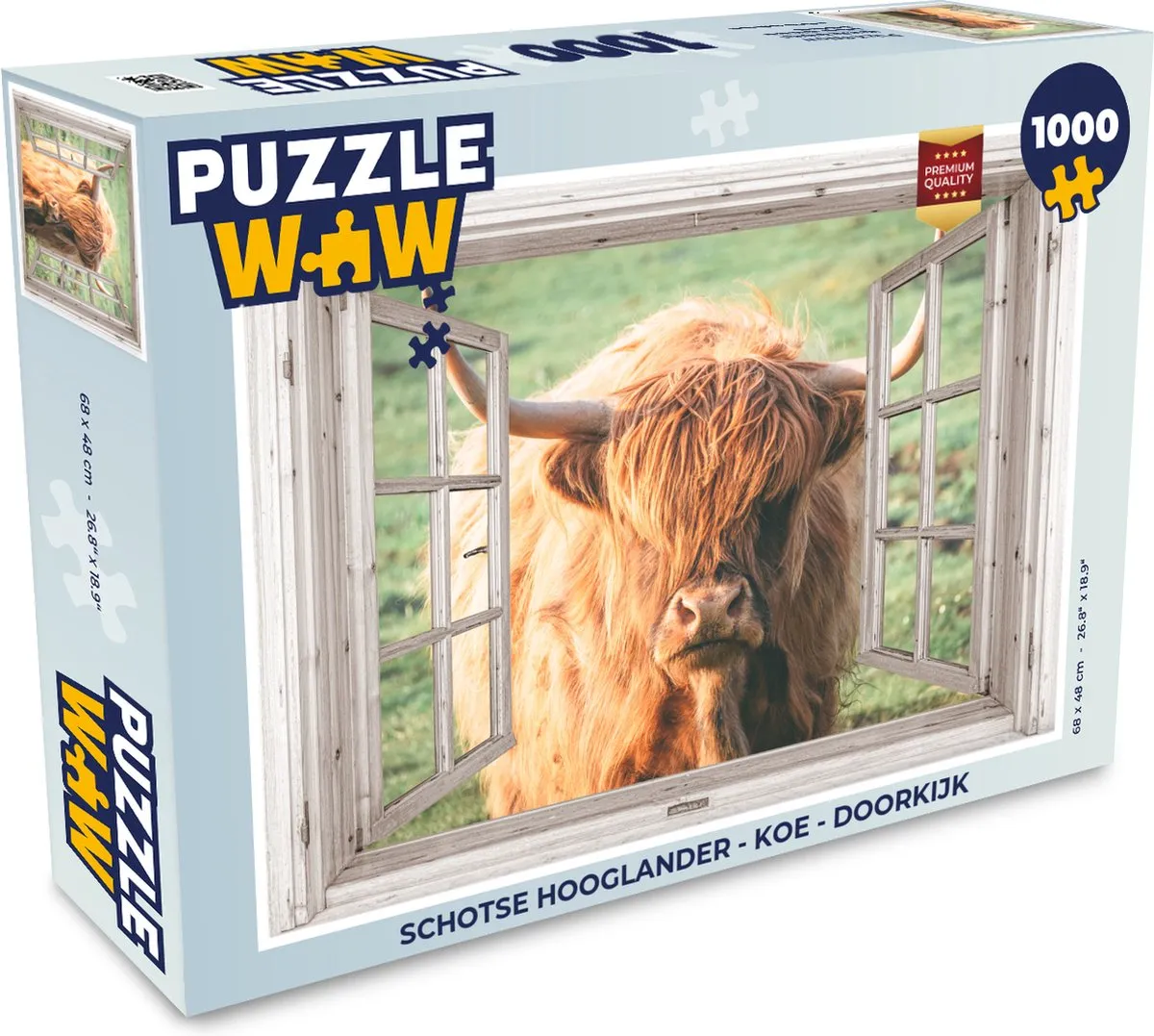 PuzzleWow Schotse Hooglander Legpuzzel 1000 Stuks - Multicolor