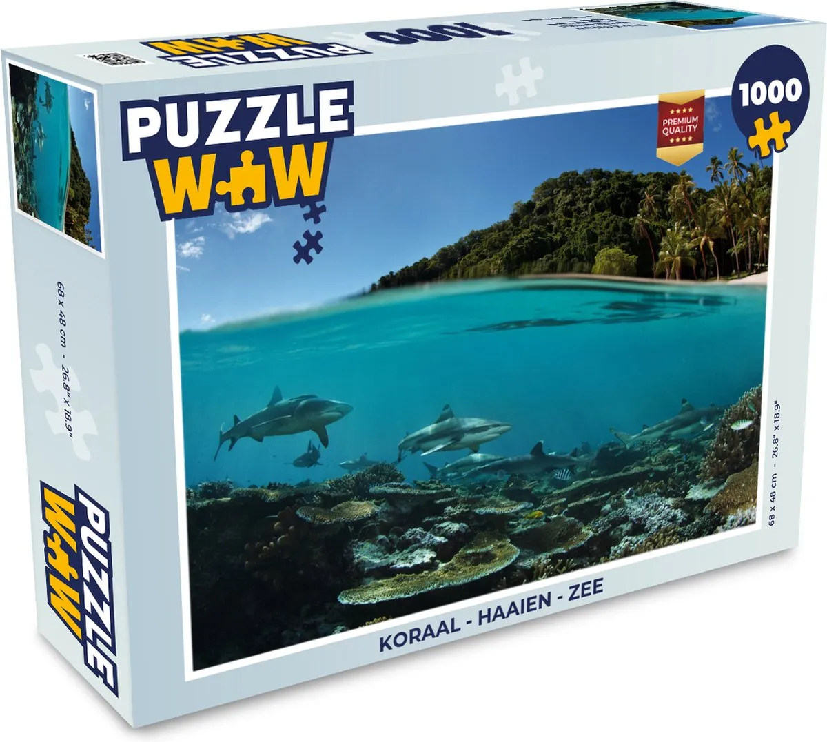 PuzzleWow Haaien Zee Legpuzzel 1000 Stuks - Multicolor