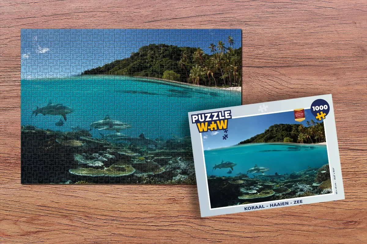 PuzzleWow Haaien Zee Legpuzzel 1000 Stuks - Multicolor