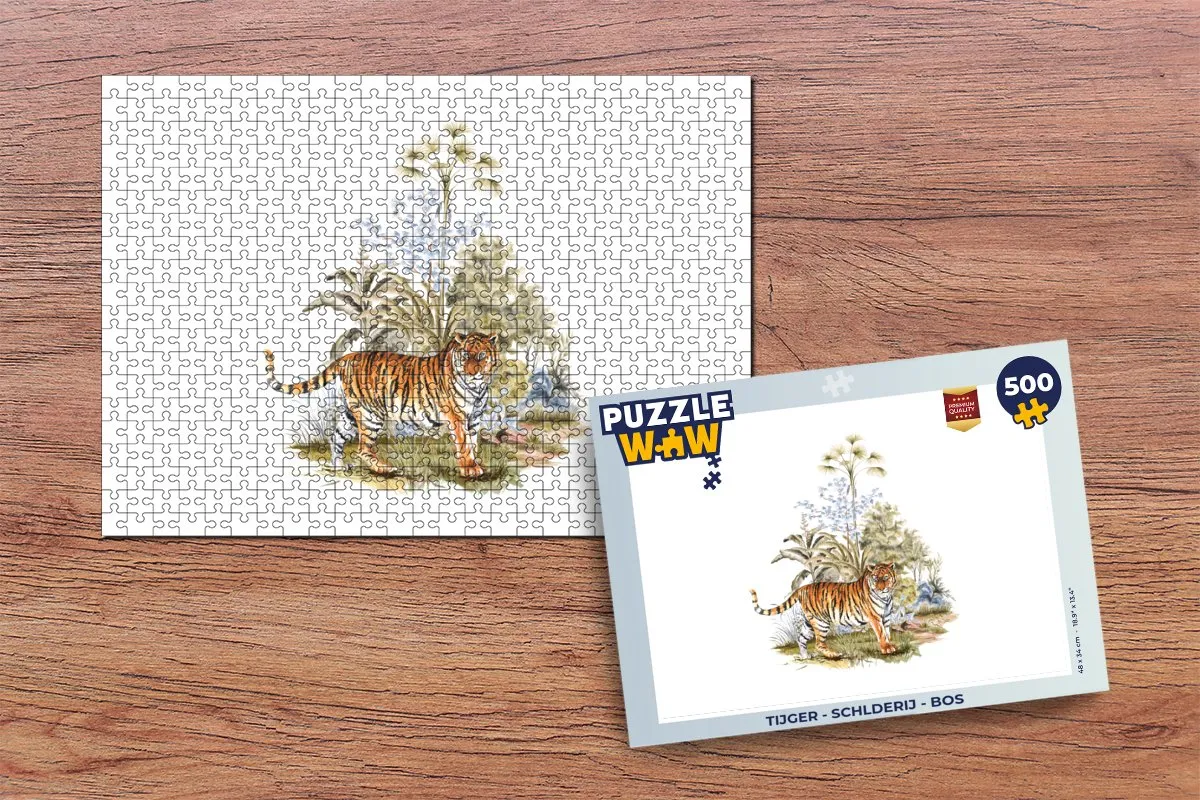 PuzzleWow Tijger Bos Legpuzzel 500 Stuks - Multicolor