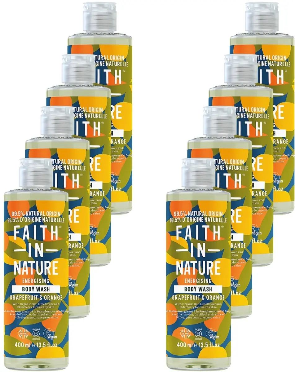 Faith In Nature Grapefruit & Sinaasappel Bad-en Douchegel (6x 400ml)
