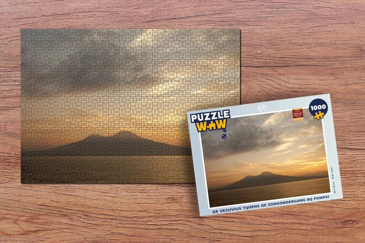 PuzzleWow Legpuzzel De Vesuvius bij Zonsondergang - 1000 Stuks Multicolor