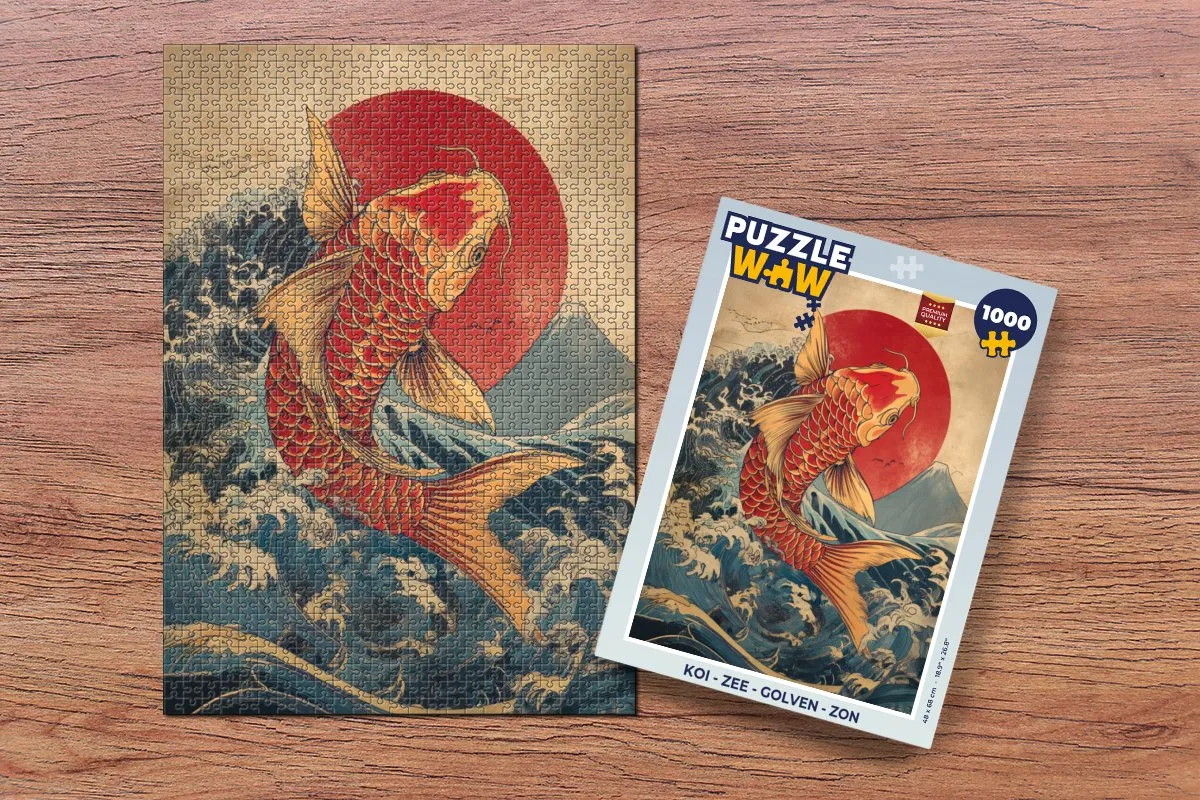 PuzzleWow Legpuzzel Koi Zee Golven 1000 Stuks