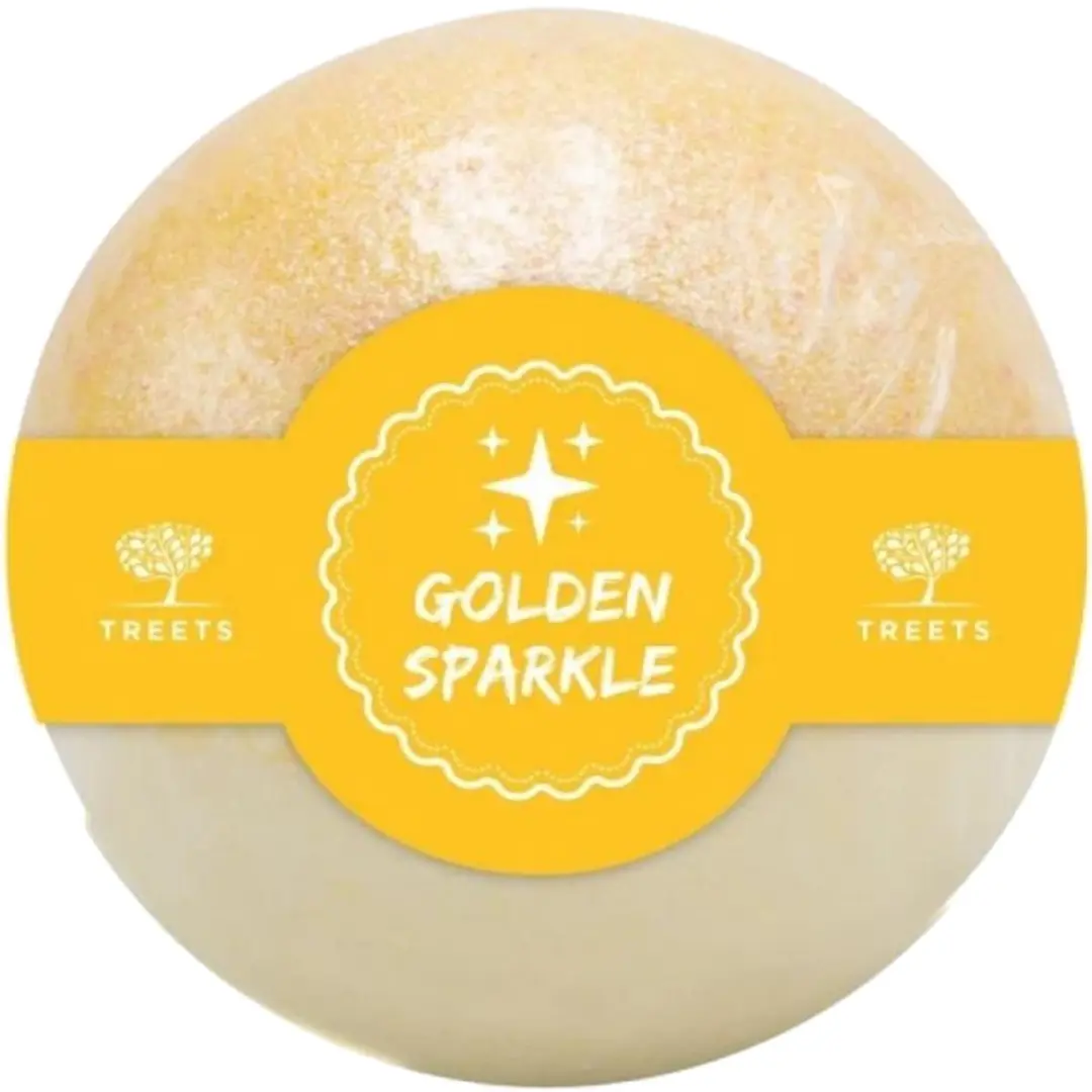 Treets Bath ball glitter golden spark (1 stuk)