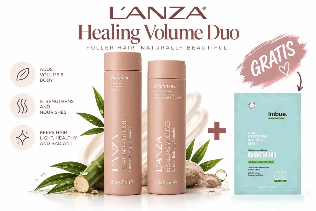 L’ANZA Healing Volume Shampoo & Conditioner Duo + Gratis Imbue Masker