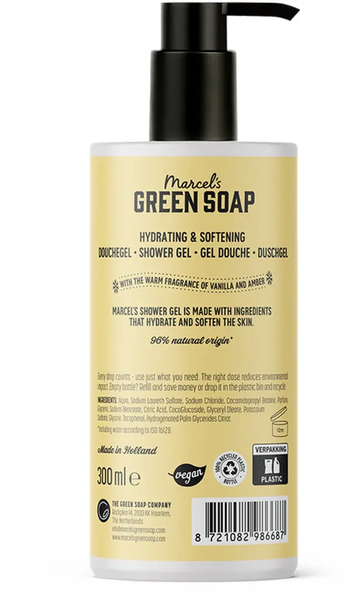 Marcel's Green Soap Showergel Vanilla & Amber 300ml