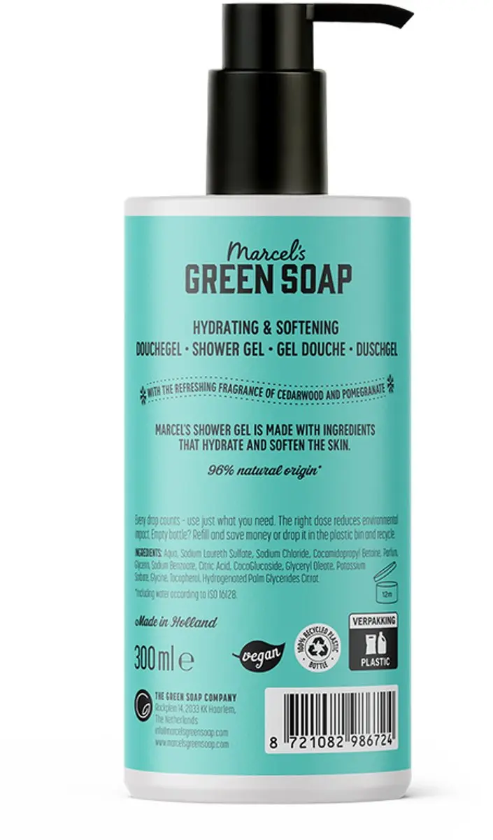 Marcel's Green Soap Douchegel Cedar & Pomegranate 300ml