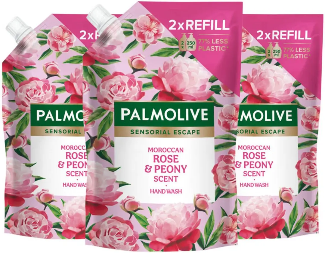 Palmolive Handzeep Navulling Sensorial Escape Moroccan Rose Peony 500ml - 3 Stuks - afbeelding 5 van 5