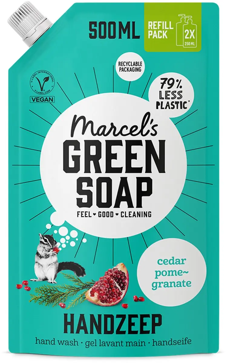 Marcel's Green Soap Handzeep Ceder & Granaatappel Navulling 500ml