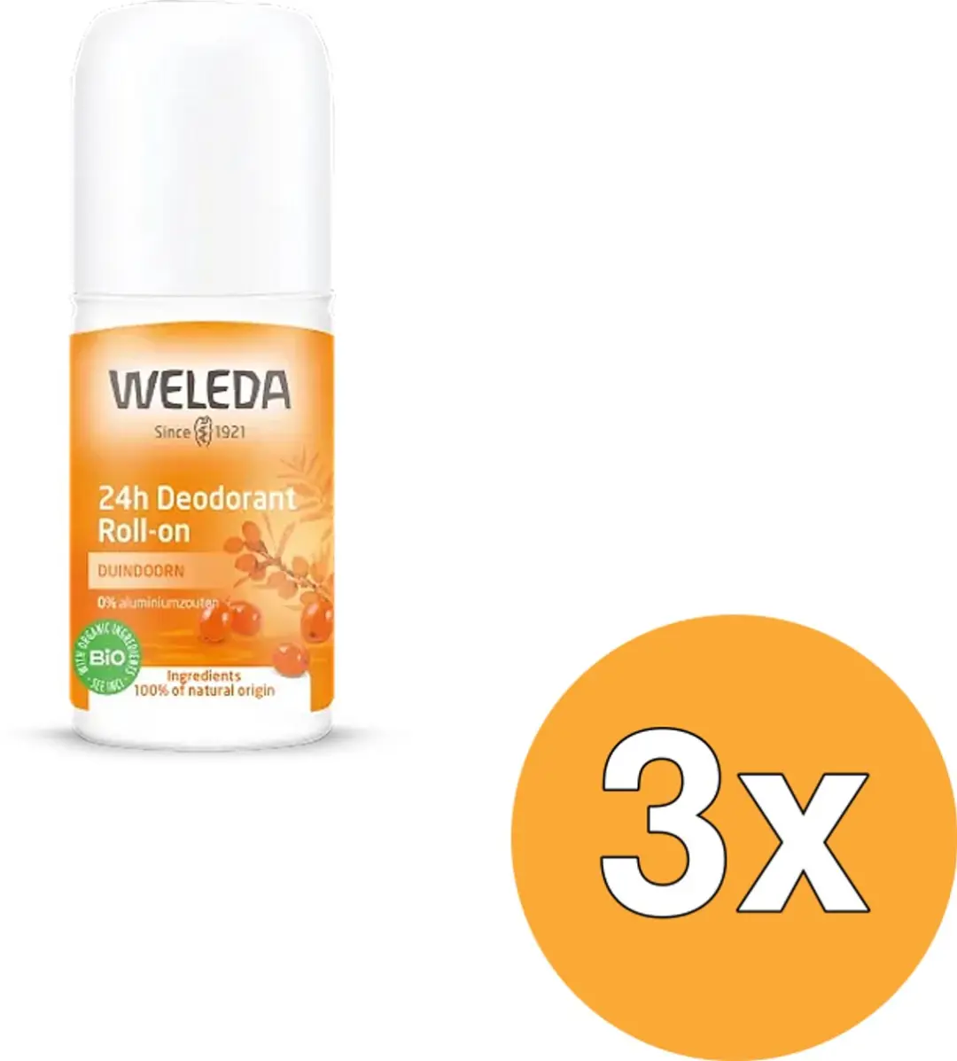 3x WELEDA Duindoorn 24h roll on deodorant (50 ml)