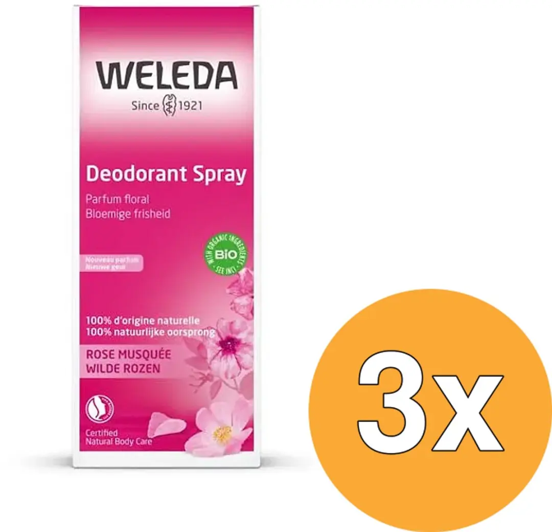 3x WELEDA Wilde rozen deodorant (100 ml)